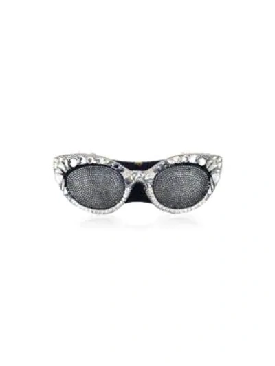 Shop Judith Leiber Eyeglasses Crystal Clutch In Silver Jet