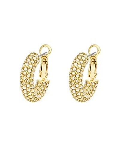 Shop Atelier Swarovski X Christopher Kane Bolster Small Hoop Earrings In Gold