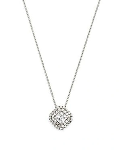 Shop Bloomingdale's Diamond Halo Pendant Necklace In 14k White Gold, 0.75 Ct. T.w. - 100% Exclusive