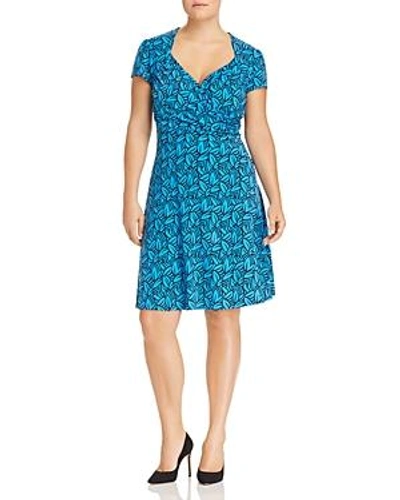 Shop Leota Plus Sweetheart Fit-and-flare Dress In Forge Blithe Blue