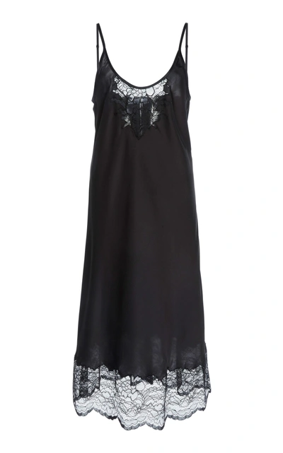 Shop Paco Rabanne Lace Slip Dress In Black