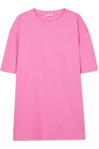 Shop Marni Oversized Cotton-jersey T-shirt In Pink