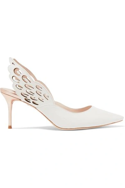 Shop Sophia Webster Angelo Cutout Leather Pumps In White