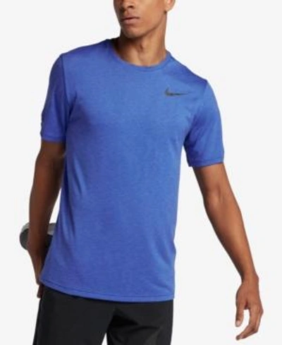 Shop Nike Men's Breathe Hyper Dry Training Top In Ltrcbl/bla