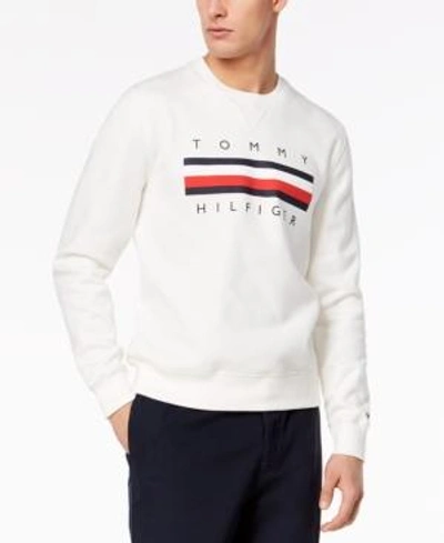 Shop Tommy Hilfiger Men's Graphic-print Logo Sweatshirt, Created For Macy's In Snow White