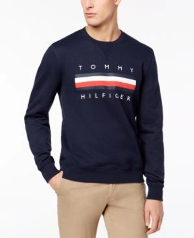 Shop Tommy Hilfiger Men's Big & Tall Graphic-print Sweatshirt In Navy Blaze