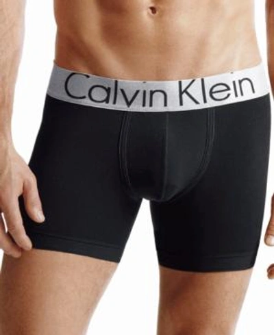 Shop Calvin Klein Men's Underwear, Steel Micro Boxer Brief U2719 In Black