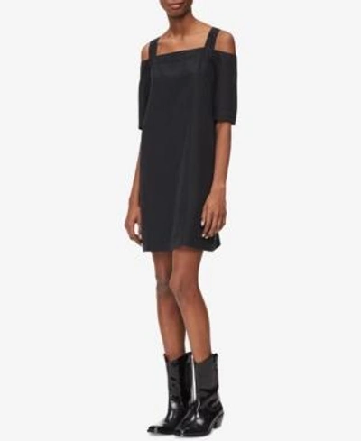 Shop Calvin Klein Jeans Est.1978 Cold-shoulder Dress In Meteorite