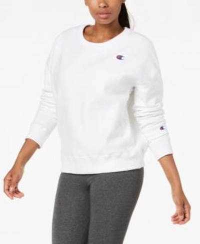 Shop Champion Women's Essential Reverse Weave Fleece Sweatshirt In White