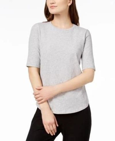 Shop Eileen Fisher System Organic Cotton T-shirt In Dark Pearl