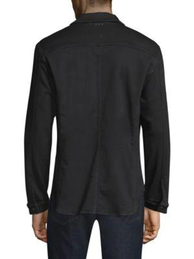 Shop John Varvatos Denim Shirt Jacket In Dark Grey