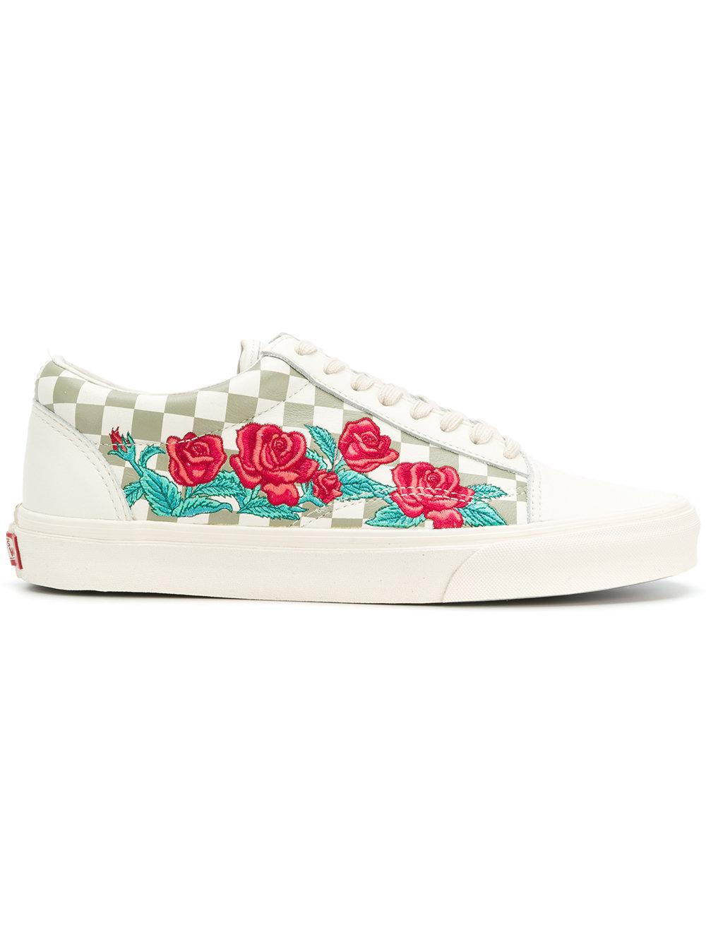 vans embroidered rose