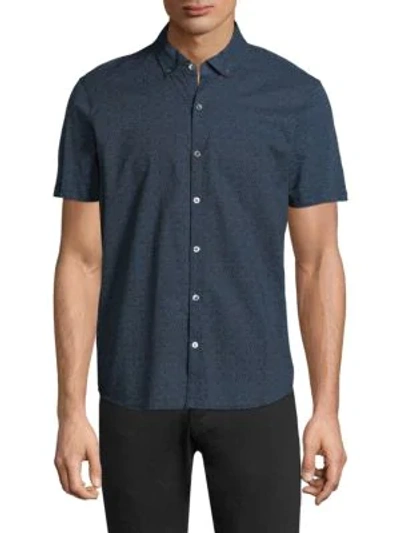 Shop Zachary Prell Clyde Button-front Shirt In Navy