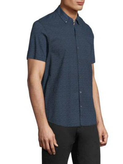 Shop Zachary Prell Clyde Button-front Shirt In Navy