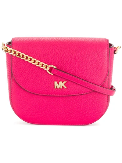Shop Michael Michael Kors Half-dome Crossbody Bag - Pink & Purple