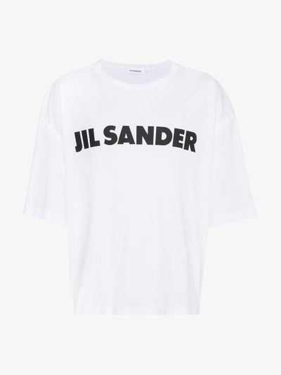 Shop Jil Sander Oversized Logo-print Cotton T-shirt In White