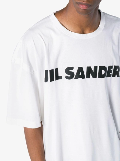 Shop Jil Sander Oversized Logo-print Cotton T-shirt In White