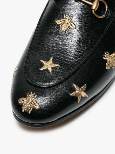 Shop Gucci Princetown Embroidered Leather Mules In Black