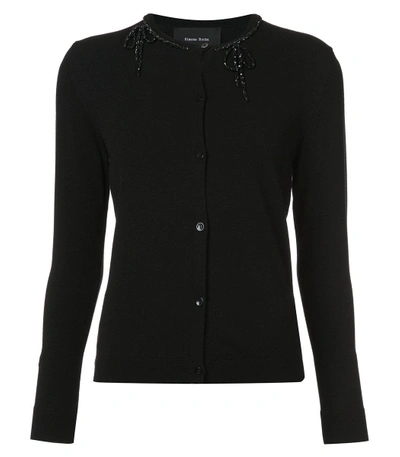 Shop Simone Rocha Embellished Neck Cardigan In Black