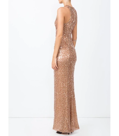 Shop Galvan Sequin Racer-back Dress In Green