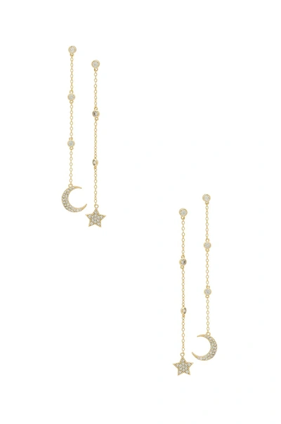 Shop Shashi Luna Drop Earrings In Gold