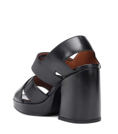 Shop Kenzo Aori Leather Sandals In Black