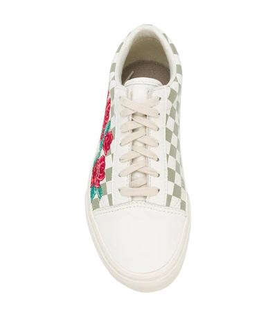 Shop Vans Old Skool Dx Rose Embroidered Sneakers In White