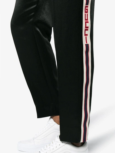 Shop Gucci Side Stripe Track Pants In Black