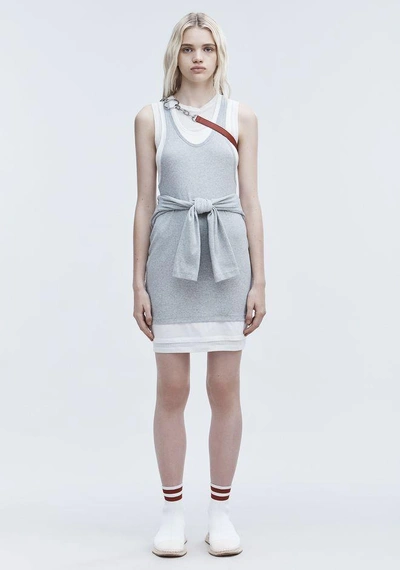 Shop Alexander Wang Layered Tank Dress In Gray