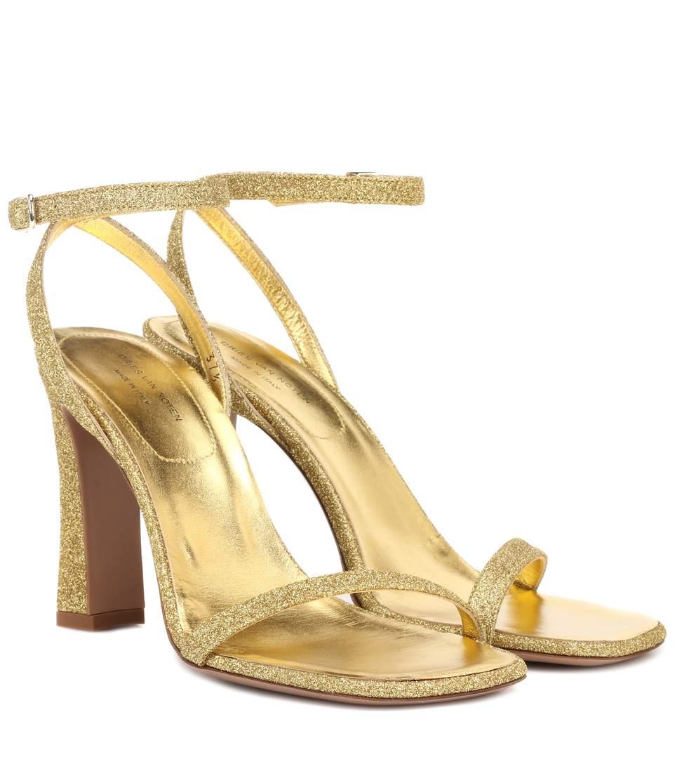 dries van noten gold sandals