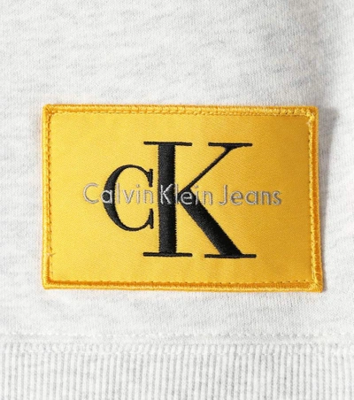 Shop Calvin Klein Jeans Est.1978 Cotton-blend Hoodie In Grey