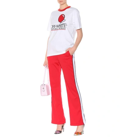 Shop Off-white Natural Woman Cotton T-shirt In White Red