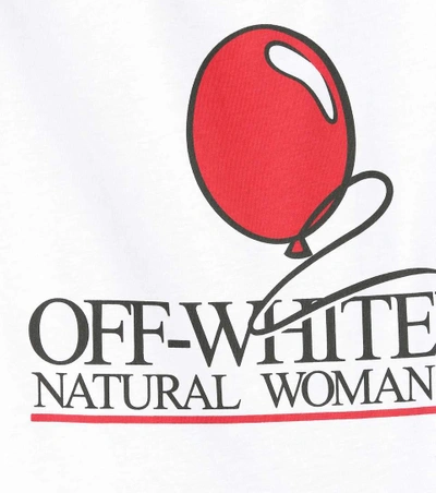 Shop Off-white Natural Woman Cotton T-shirt In White Red