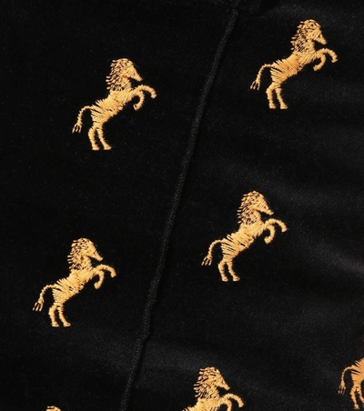 Shop Chloé Embroidered Velvet Trousers In Female