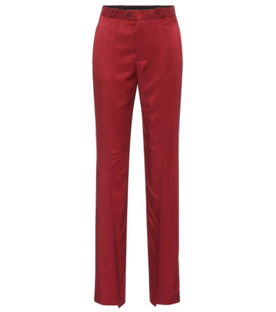 Shop Acne Studios Tohny Straight-leg Trousers In Red