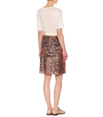 Shop Coach X Keith Haring Embellished Skirt In Gold