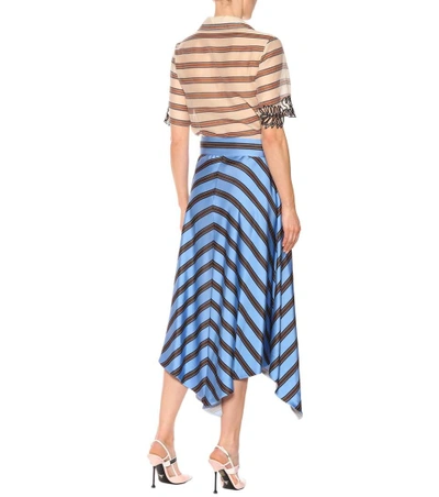 Shop Fendi Striped Crêpe Wrap Skirt