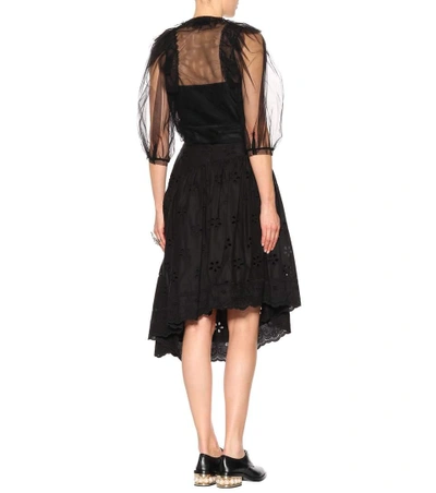 Shop Simone Rocha Cotton Eyelet Skirt In Black