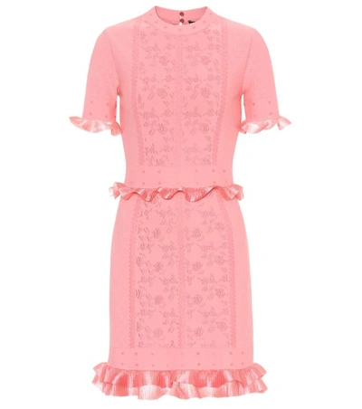 Shop Alexander Mcqueen Jacquard Minidress In Pink