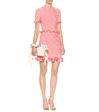 Shop Alexander Mcqueen Jacquard Minidress In Pink