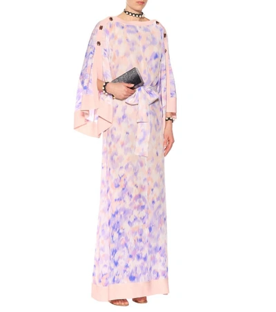 Shop Roberto Cavalli Printed Silk Maxi Dress In Multicoloured