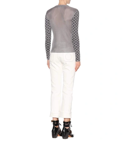 Shop Chloé Cotton-blend Sweater In Grey
