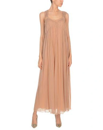 Shop Mes Demoiselles Long Dress In Light Brown