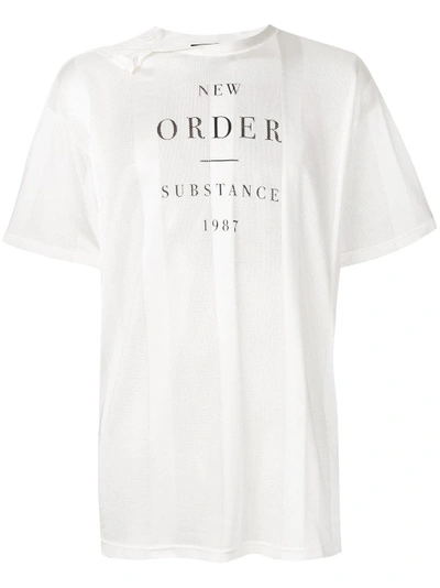 Raf Simons New Order White Mesh T-shirt | ModeSens