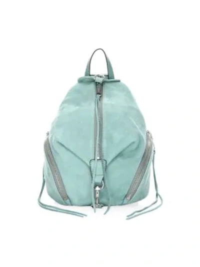 Shop Rebecca Minkoff Julian Medium Leather Backpack In Dusty Green