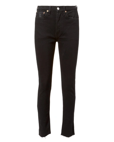 Shop Re/done High-rise Ankle Crop Jeans Black