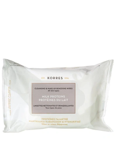 Shop Korres Milk Proteins Cleansing Wipes In White