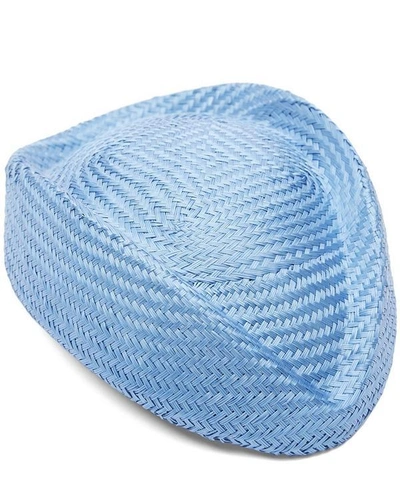 Shop Barnett Lawson Trimmings Straw Percher Hat In Blue