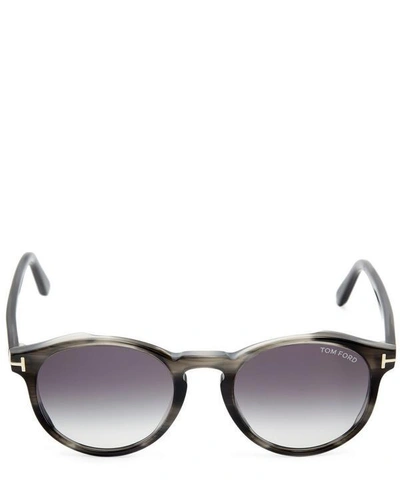 Shop Tom Ford Round Acetate Sunglasses In Grey