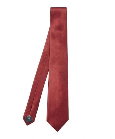 Shop Lanvin Plain Silk Tie In Brown